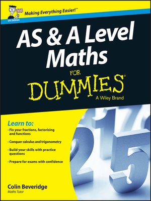 cover image of AS and a Level Maths For Dummies
